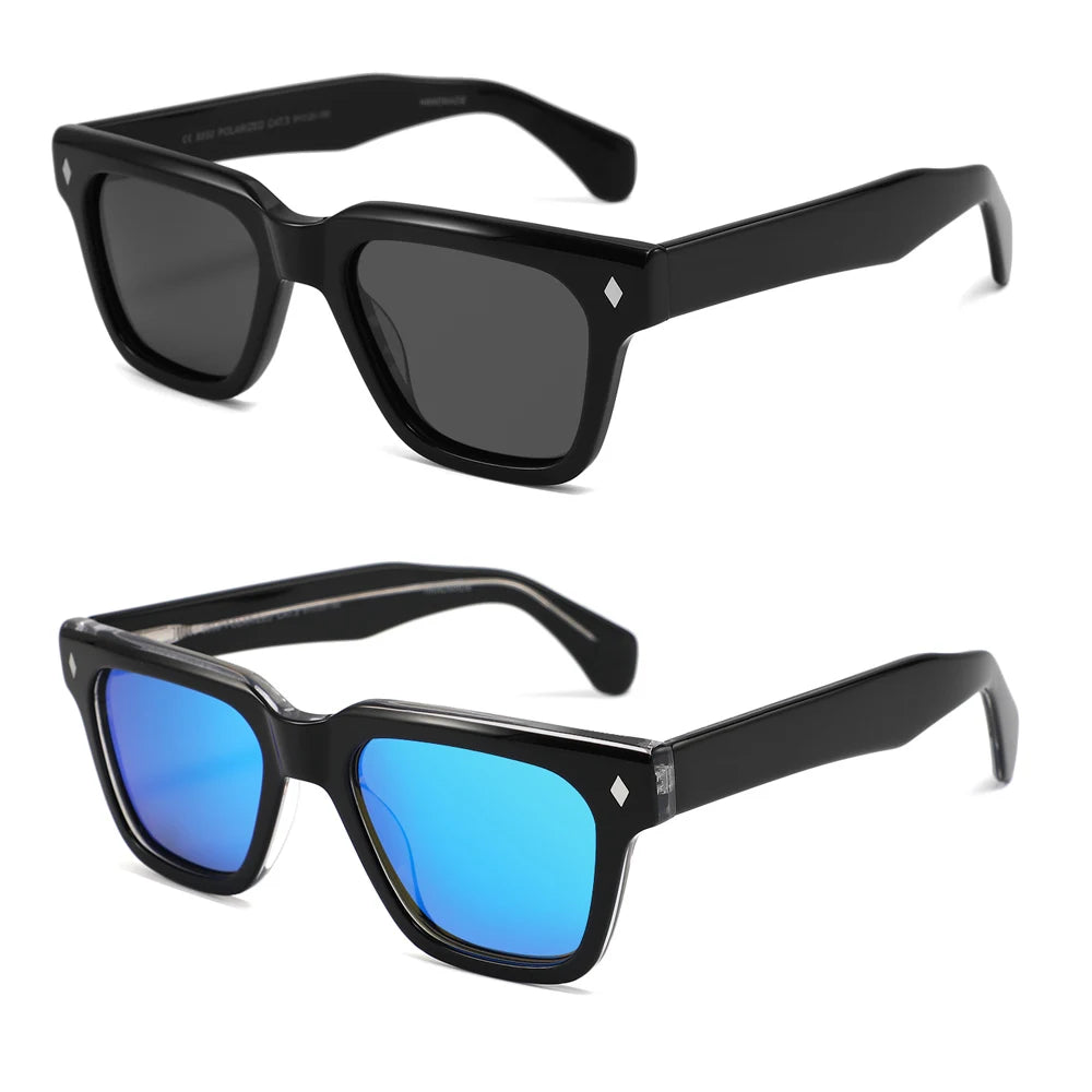 Custom Luxury Gafas De Sol Polarized Fashion Mens Sun Glasses Vintage Acetate Sunglasses