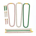 Luxury Non Tarnish & Waterproof Shiny Baguette Tennis 18K Gold Plated  Statement Zirconia Stainless Steel Crystal Jewelry