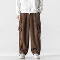 Popular Men Corduroy Cargo Pants Plain Pockets Custom Embroidery logo Loose Fashion Men's Oversize Pants