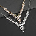 New Wedding Party Anniversary Bridal Accessories Set Eco-friendly Pearl Rhinestone Necklace & Earrings Two-piece Set