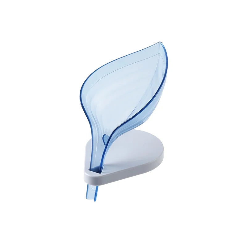 Silicon Soap Holder Kitchen Soap Dispenser and Sponge Holder bar Soap Holder for Shower with Draining Tray Plastic Leaf