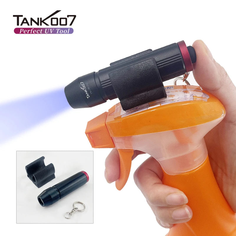 Tank007 Portable Trace Inspection Blacklight Flashlight 365nm UV Detect Dust Linternas LED UV Flash Light With Silicone Clip