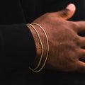 Luxury 2mm Connell Curb Chain Thin Mens Gold Snake Bracelet Stainless Steel Rope Cuban Link Chain Bracelet for Men Jewelry