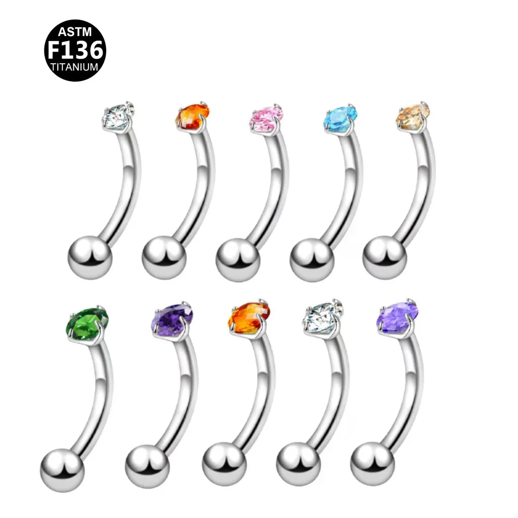 Gaby 16G Titanium Body Jewelry ASTM-F136 G23 Prince Albert Eyebrow Ring Threaded Daith Earring for Weddings Gifts Wholesale