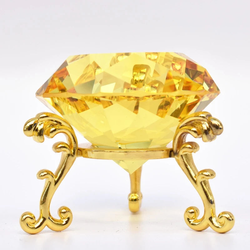 WANGZHE Guangzhou Factory's Hot Selling Handmade K9 Crystal Diamond Custom 7 Color Paper Weight Stand Laser Engraved TV/Movie