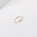 Minimalist Stainless Steel Dainty 3mm Freshwater Pearl Beads Women Ring