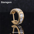 Starsgem 9K Solid Gold Lab Diamond Les Boucle D'oreille De Luxe Homme Femmes Single Earring
