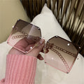Fashion Luxury Oversized Square Shades Sunglasses Women Lady Vintage Gradient Glasses UV400