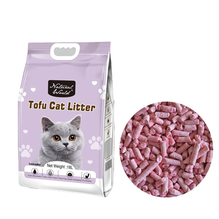 Best Bio Cat Litter Dust Free Clumping Litter Light 6L Tofu Cat Litter1.5mm   Odor Control
