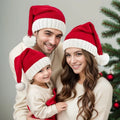 Red Christmas Knitted Santa Claus Hat for Adults Kid Warm Xmas Holiday Beanie Hats for Christmas