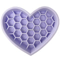 2026 New Arrival Custom Pet Licking Bowl Honeycomb Heart Slow Feeding Silicone Dog Bowl Slow Feeder