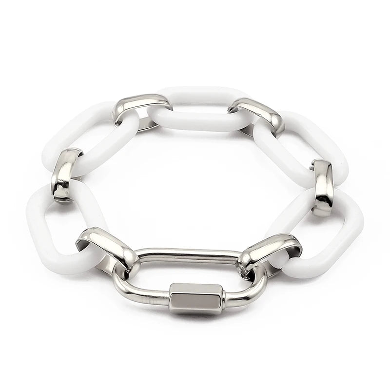 New Product Chain Bracelet Ceramic Bracelet With Silver Gold Pendant Chain Link Bracelet Jewelry