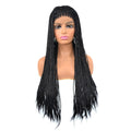 18 Inch Black Women's Silky Straight HD for Swiss Lace Front Braided Long Synthetic Frontal Hair Vendor Private Label