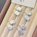 Exquisite Simple S925 Silver Pure Bean Earrings Natural Block Baroque Pearl for Girls