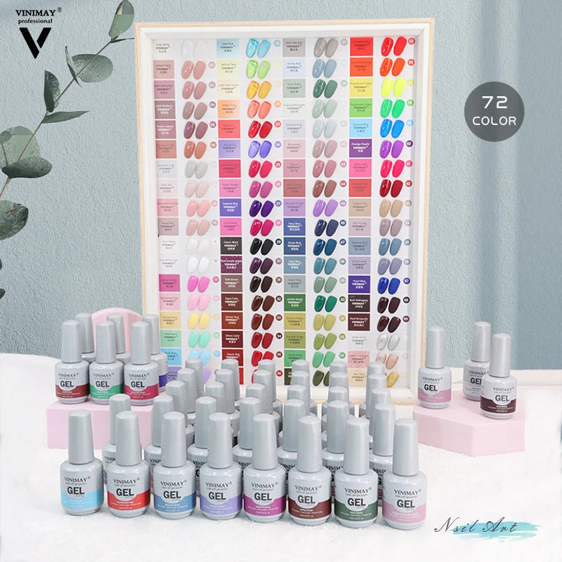 Vinimay Professional Nail Supplies Gel Nail Polish Kit Custom Private Label Pure Color UV Led Gel Nail Polish Set