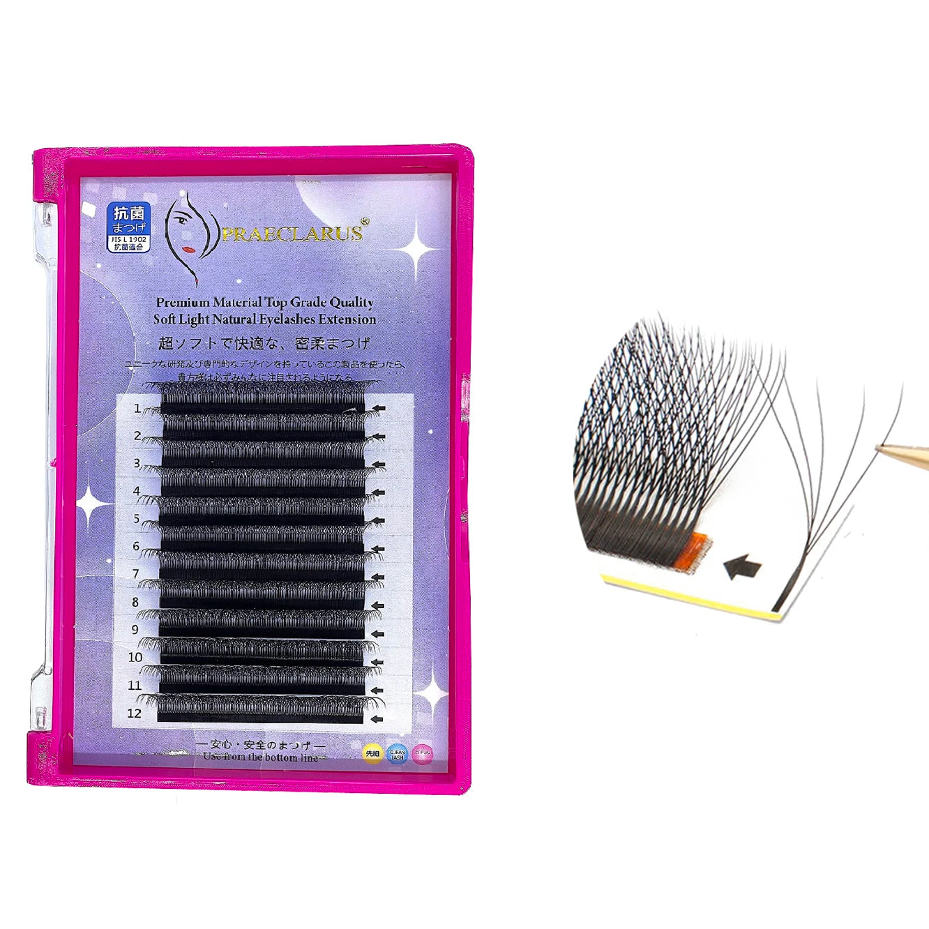 5D Clover Individual Eyelash Extensions 0.07mm Thick W Curl B C D DD Natural Soft 5D Eyelash with Excellent Comfort Durability