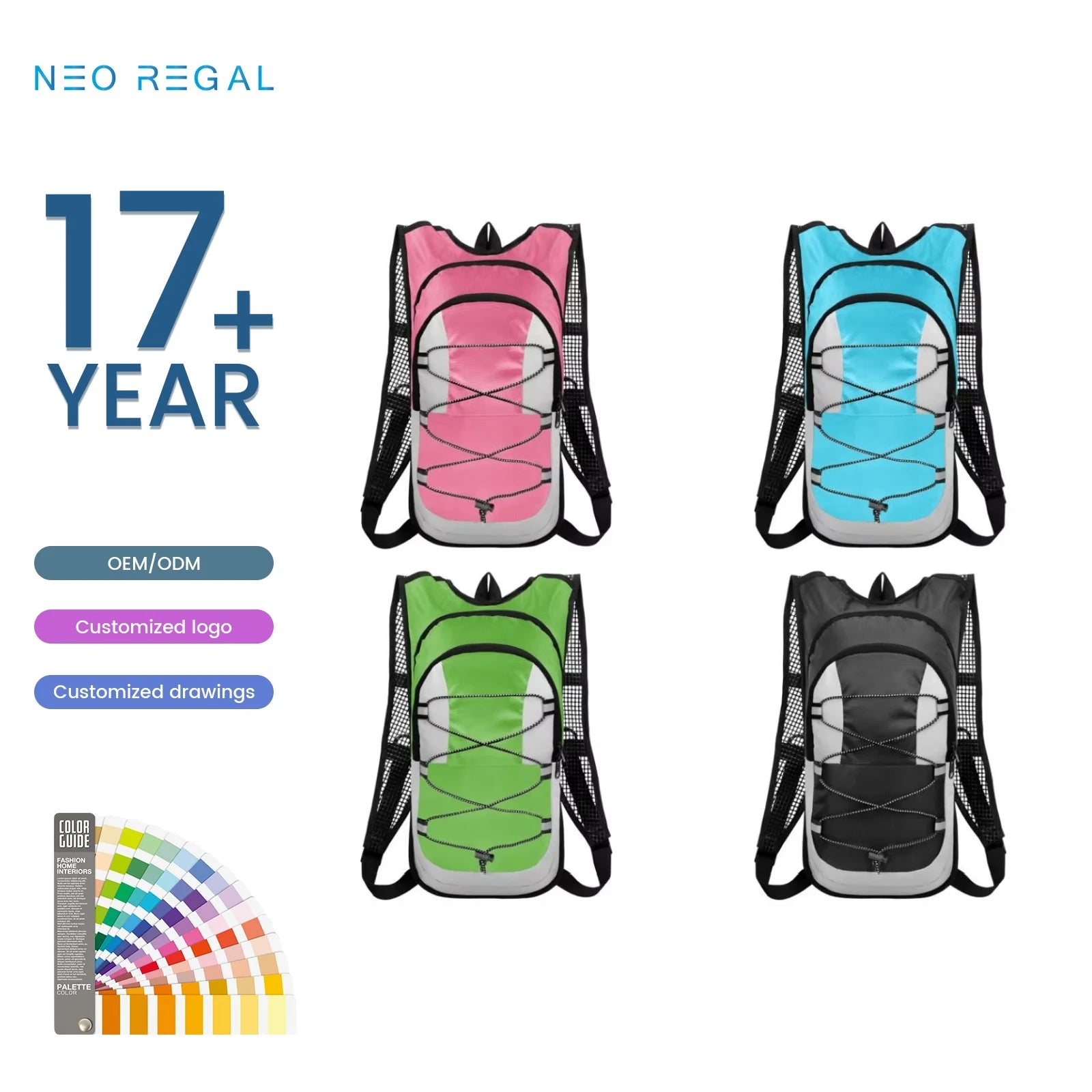 Outdoor Sports Bicycle Shoulder Hydration Backpack 2L Waterproof Portable Logo Arcuate Shoulder Strap Polyester Custom