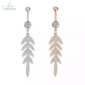 Fashion Stainless Steel Shape Pendant Belly Ring Set Zircon Inlay Navel Belly Button Piercing Body Piercing Jewelry
