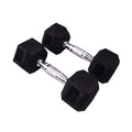 40lbs Stainless Steel Hexagon Shape Full Rubber Coat Gym Free Weight Hex Dumbbell Set for Home Use MegaBDM