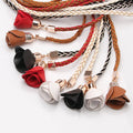 2023 Korean Version of Rose Flower Ladies Leather Waist Chain Wild Fashion Decorative Dress Braided Belt