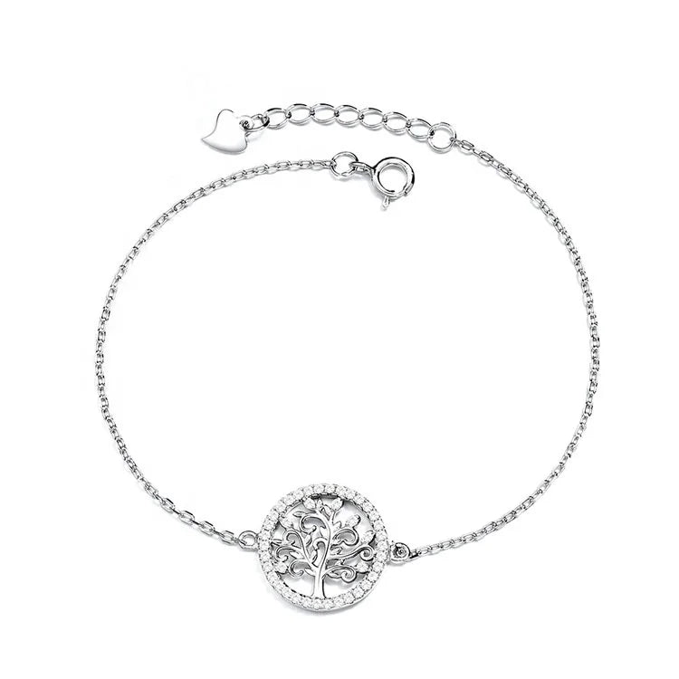 Classic Bracelet Tree of Life  Charm Designer Bracelet 925 Sterling Silver for Engagement Jewelry