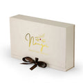 Hairpiece with Mirror Cardboard Rigid Paper Package Custom Logo Printed Packaging Double Door Gift Box with Silk Ribbon Closed