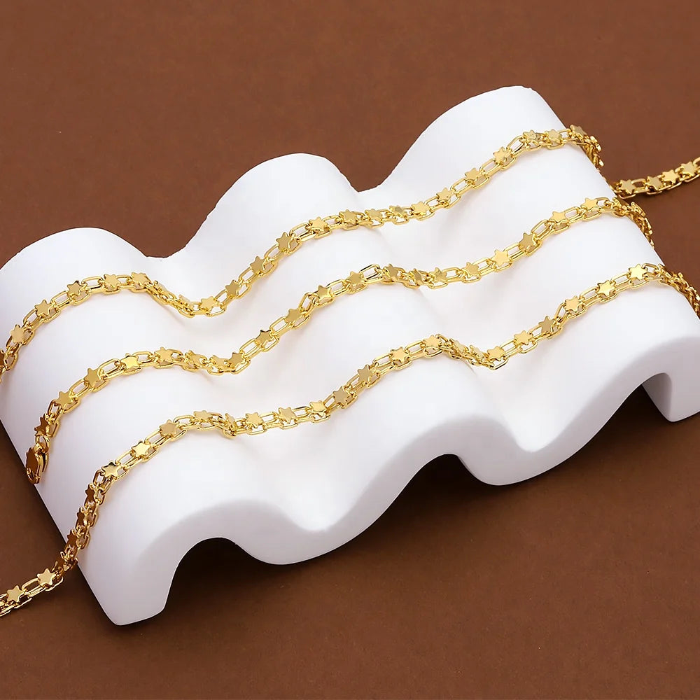 Jxx 24K Gold Plated Brass Star Charm Simple Design Fashion Bracelets Fast Shipment and Competitive Price for Girls Wholesale