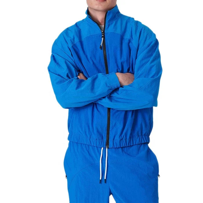 Men's Nylon Zip-Up Jogging Suits Spring Track Suits with Jacket for Outdoor Activities