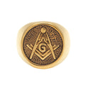 Trendy Ring Jewellery Vintage Charm Mason Masonic Signet Rings Gold Color Stainless Steel Freemason Ring for Men