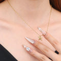 Chris April Fashion Jewelry 316L Stainless Steel PVD 18K Gold Plated Matte Texture Starfish Pendant Necklace