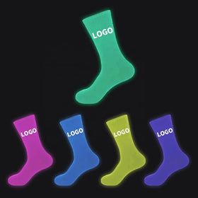 Hot Sale Custom Men's Socks Luminous Glows in the Dark with the LOGO Cotton Crew Socks
