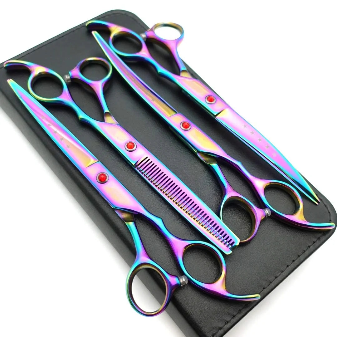 8 Inch Left Handed Custom Dog Hair Clipper Foldable Pet Grooming Scissors Vg10 Kit Dog Grooming Scissors Made of Plastic