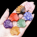 Beach Bohemian Carved Natural Stone Crystal Shell Carving Amethyst Rose Quartz Agate Jade Stone Shell for Home Decoration