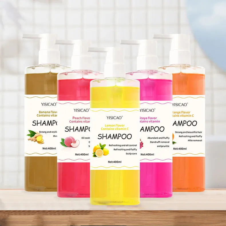 Natural Organic Anti-Dandruff 400ml Fluffy Refreshing Fruit Shampoo with Deep Clean Oil Control & Hair Repair