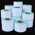 XiMan Factory Price 58*30MM Blue Waterproof Paper Thermal Adhesive Label Sticker 800pcs Per Roll Barcode Logistics Labels