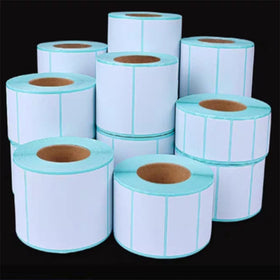 XiMan Factory Price 58*30MM Blue Waterproof Paper Thermal Adhesive Label Sticker 800pcs Per Roll Barcode Logistics Labels