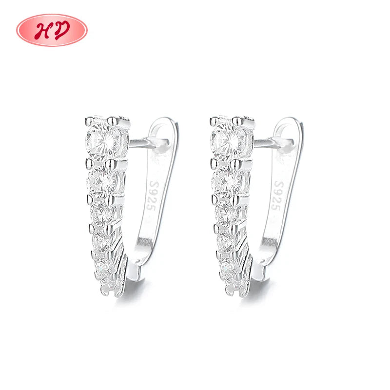 Cz S925 Sterling Silver Personalized Multifunctional Female Huggies Earrings