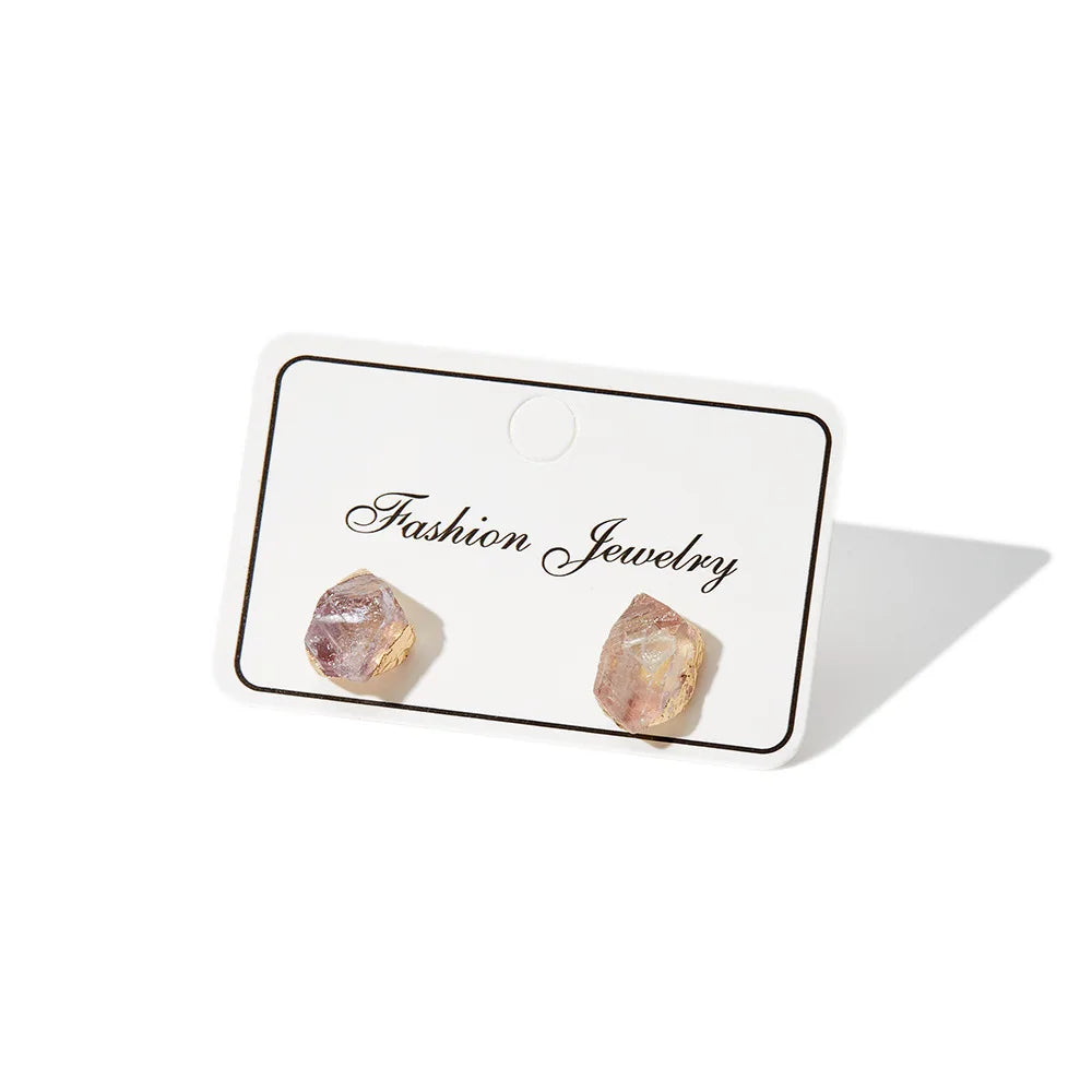 Natural Raw Stone Earrings Gemstone Crystal Irregular Shape Stone Earrings Jewelry for Women