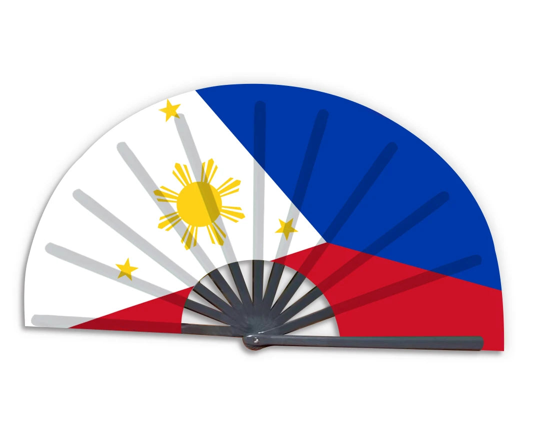 New Product Customized National Country Flag Philippines Folding Bamboo Hand Held Fan