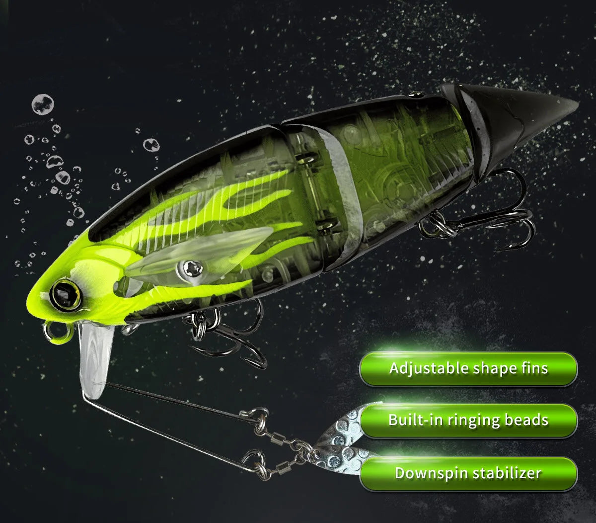 Jointed Bluegill SwimBait 0.5m 1m 1.5m Depth Multi Jointed Fishing Lure Metal Connection Lock Ring Glide Bait Fishing Lures