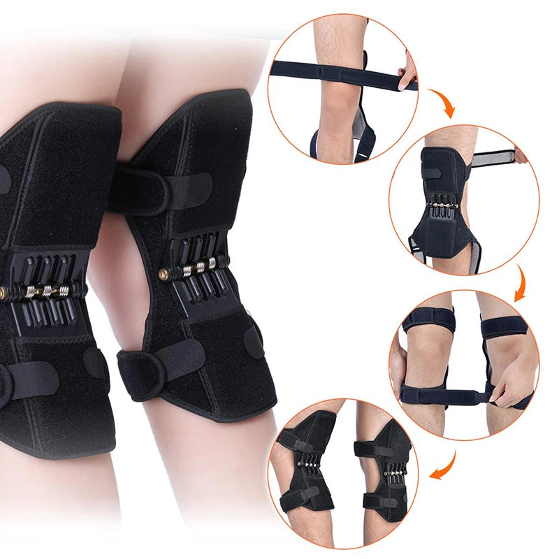 Breathable Power Lift Open Patella Strap Spring Knee Brace Knee Booster for Knee Protector