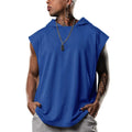 Wholesale Men's Plus Size Hoodie Custom Sleeveless Solid Autumn Vintage Crop Pullover Hoodie Polyester
