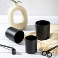 Luxury Black Glass Candle Holders with Wooden Lids and Jars for Making Candles for Weddings