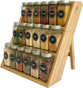 Great Foldable Free Standing 3-tier Modern Design Eco-friendly Bamboo Spice Rack Multifunction Kitchen Countertop Organizer
