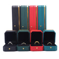 Packbloom Custom Luxury PU Leather Flocking Red Earring Bracelet Necklace Ring Jewelry Packaging Box Set with Logo