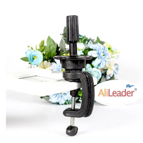 Leeons Wholesale Cheap Black Training Head Plastic Clamp Wig Stand Mannequin Head Table Holder for Wig Making