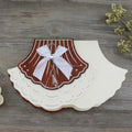 Wooden Craft Shell Shape Greeting Card Blessing Folded Card Wedding Wooden Invitation Cards with Ribbon Bow