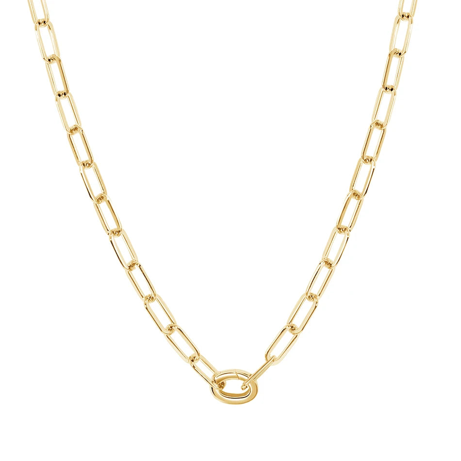 Vintage 925 Sterling Silver Link 14k 18k Gold Vermeil Merium Oval Chain Necklaces for Women