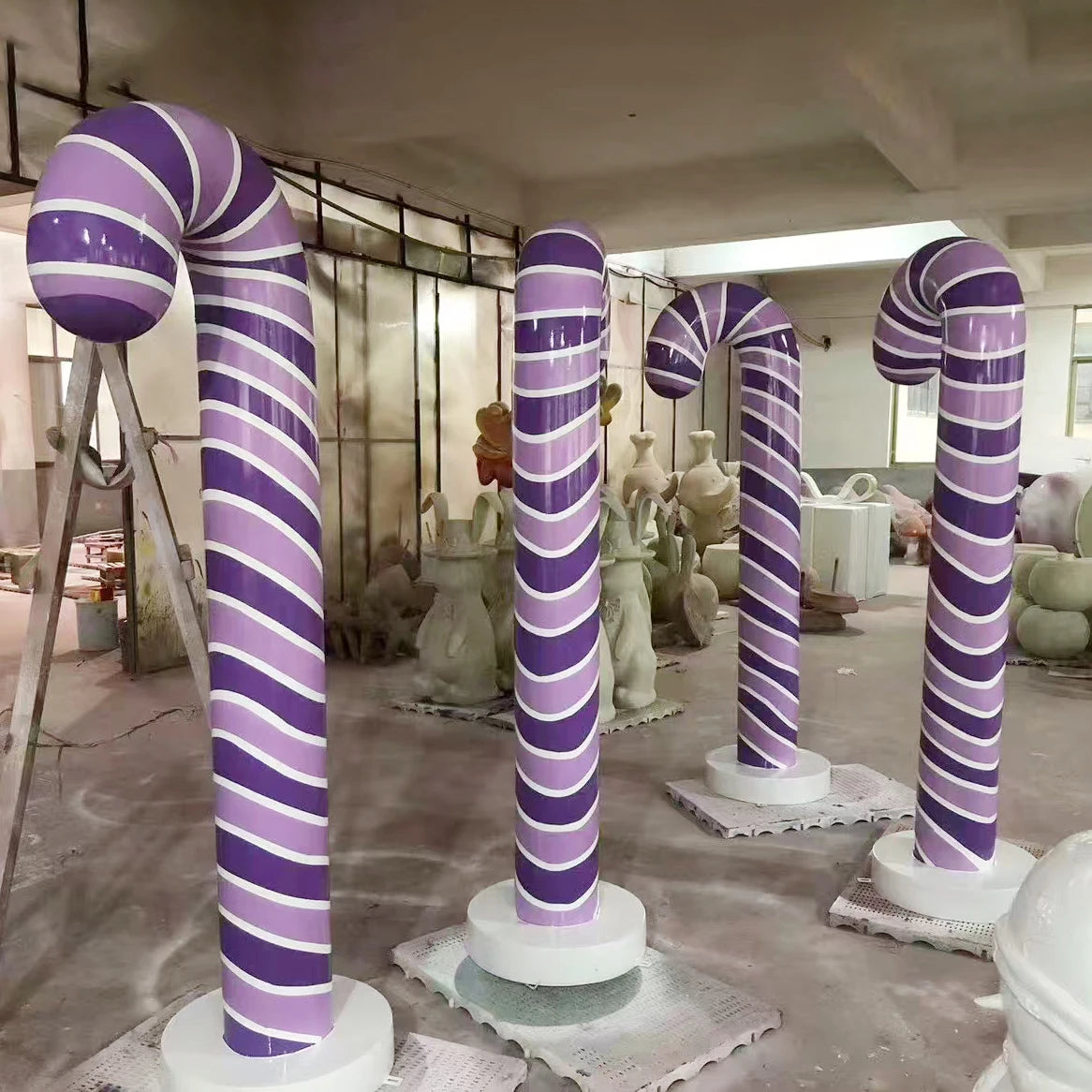 The Popular Large Giant Outdoor Resin Fiberglass Candy Cane Sculpture Statue Decorations Display Props for Sale