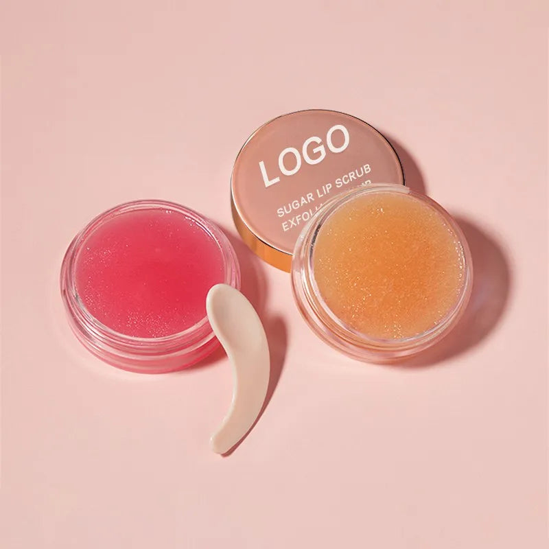 Hotsale Brown Sugar Natural Peach Luxury Glass Collagen Coconut Turmeric Korean Rose Sugar Pink Lip Scrub Private Label